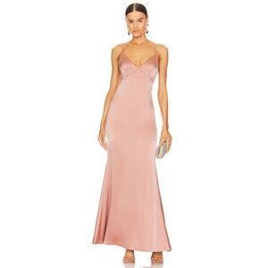Alice + Olivia Gorgeous Rosy Pink Satin Gown, size 2, NWT!